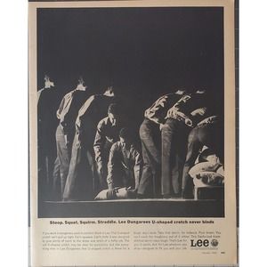Lee Dungarees Work Jeans Pants Vintage 1963 Magazine Ad